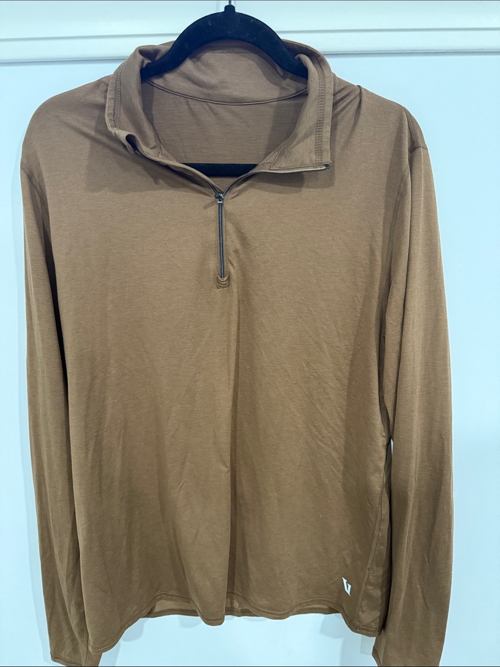 Vuori Men's Zip-Front Pullover Sweater - Brown/Tan